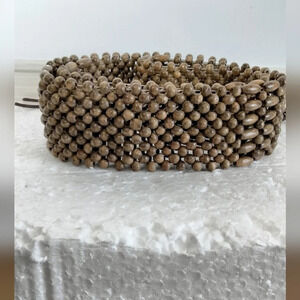 Women's Bead Brown Belt Wooden Length 47'